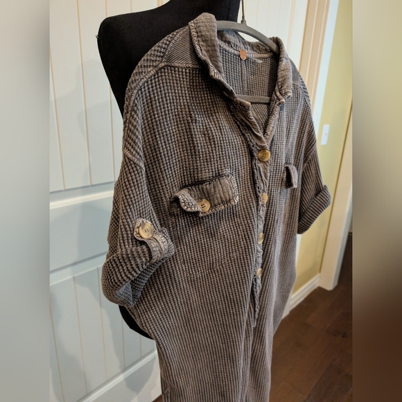 Free People FP One Scout Waffle Textured Oversized Romper - Picture 2 of 6